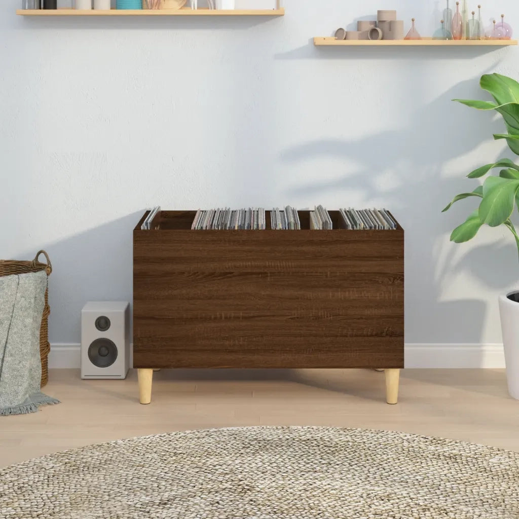 Mobile Porta Dischi Rovere Marrone 74,5x38x48 Legno Multistrato 831964