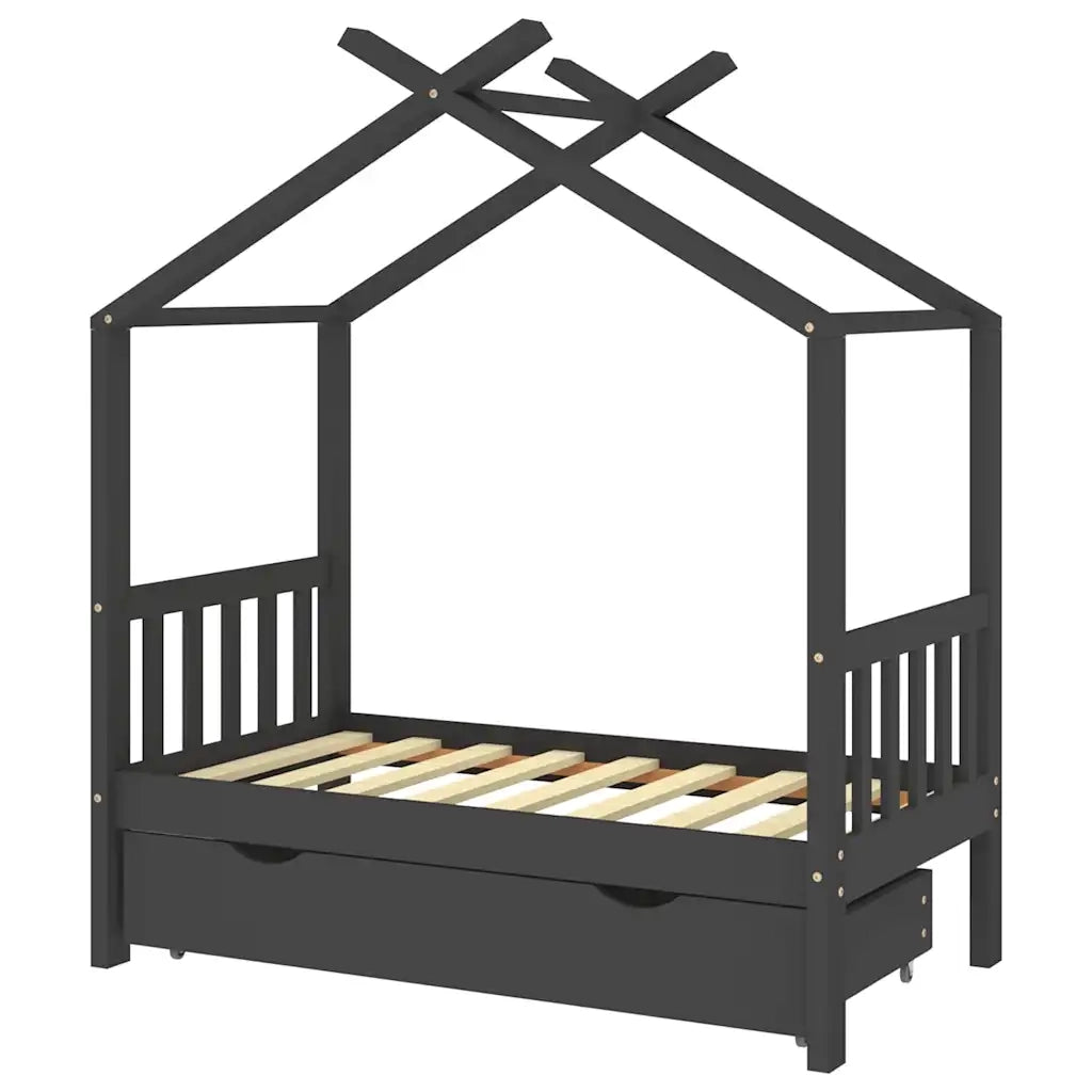 Giroletto per Bambini con Cassetto in Legno di Pino 70x140cm 322151