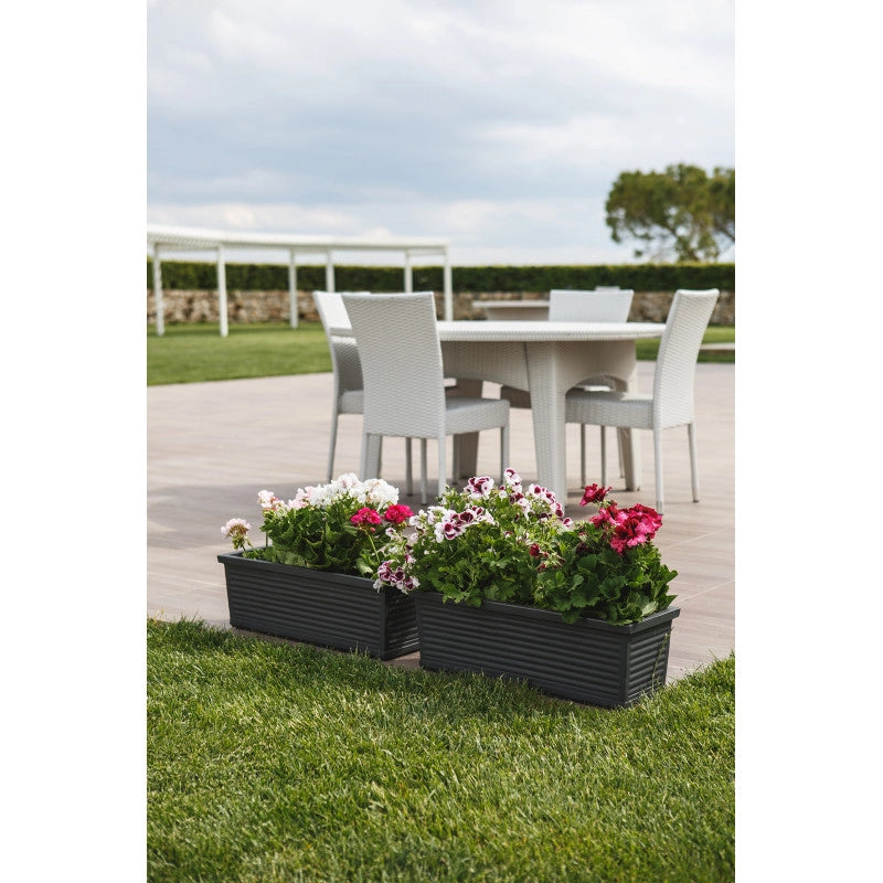 Vaso Fioriera decorativa classica tradizionale 80x40 H34 in polimero resistente terracotta per piante per giardini e terrazze - Made in Italy