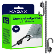 Corda elastica in gomma KADAX con gancio, 28 cm, per il fissaggio di teloni e tenditori per bagagli.