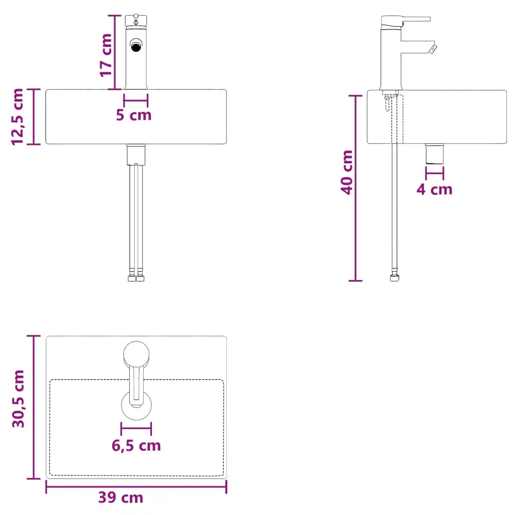 Lavabo da Parete Sonoma grigio 40 x 41 x 39 cm CFW8282922