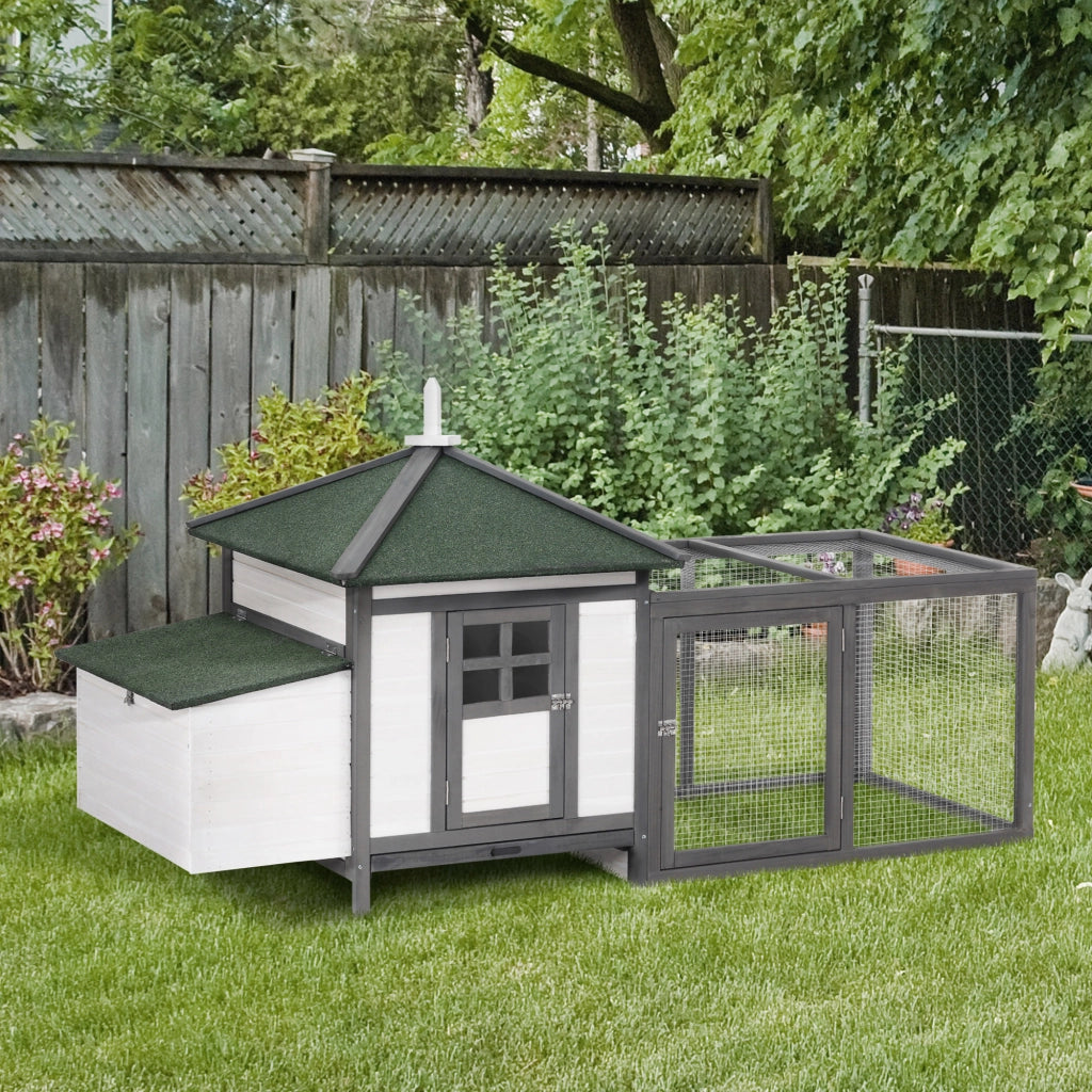 Pollaietto per galline nane ¨C zephmum ¨C Grigio 196x76x97 cm