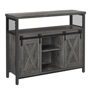 Credenza per sala da pranzo credenza da cucina mobile contenitore mobiletto ante scorrevoli stile fienile ripiano regolabile stile industriale 33 x 100 x 80 cm per soggiorno marrone rustico e nero 12_0004532