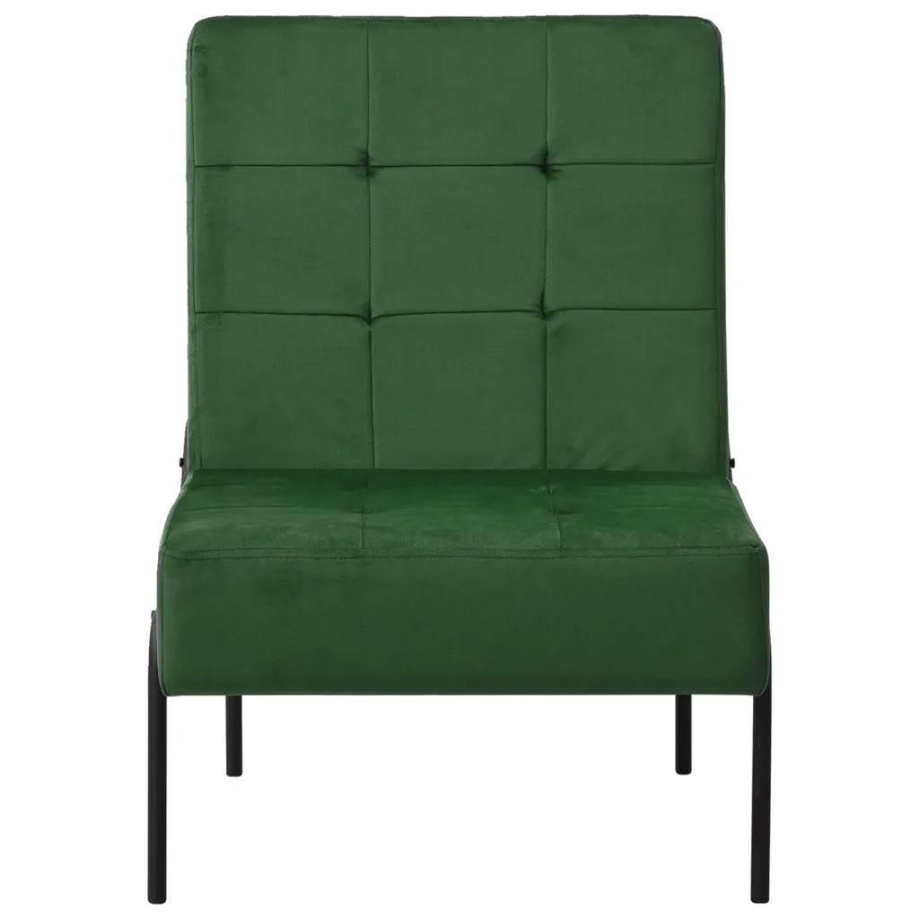 Poltrona Relax | Sedia Relax 65x79x87 cm Verde Scuro in Velluto