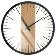 Orologio da parete in legno chiaro di colore nero 38 cm senza numeri in stile moderno