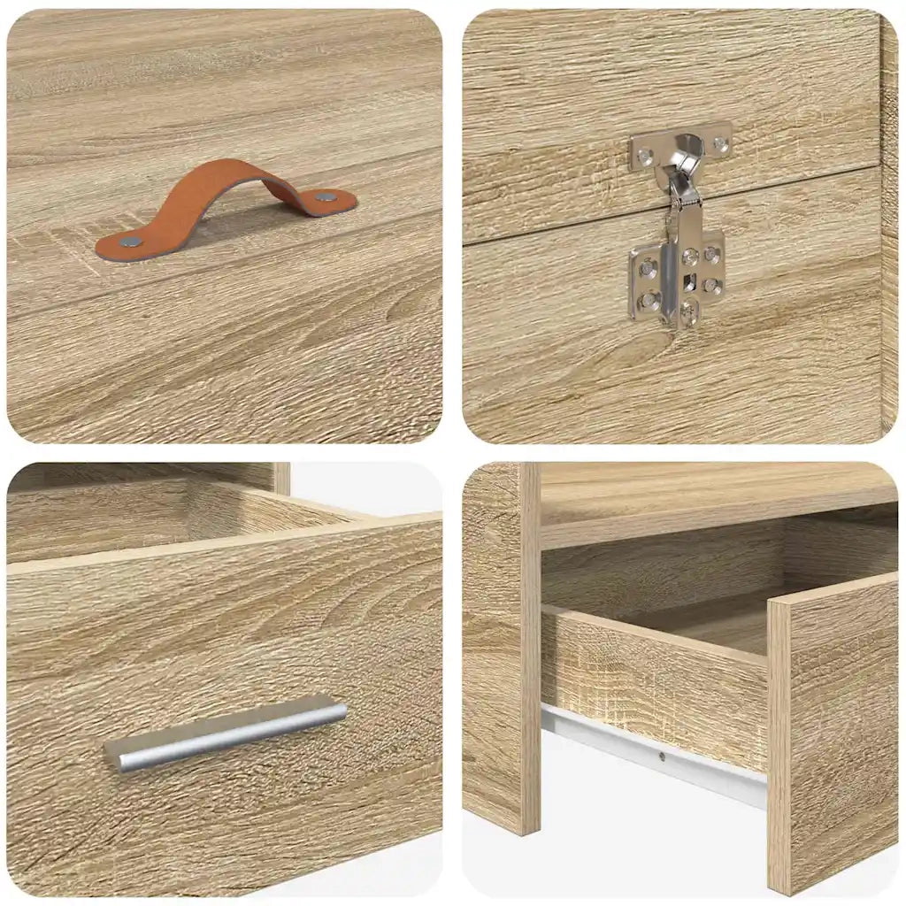 Struttura letto con contenitore Rovere Sonoma 135 x 190 cm 3335319