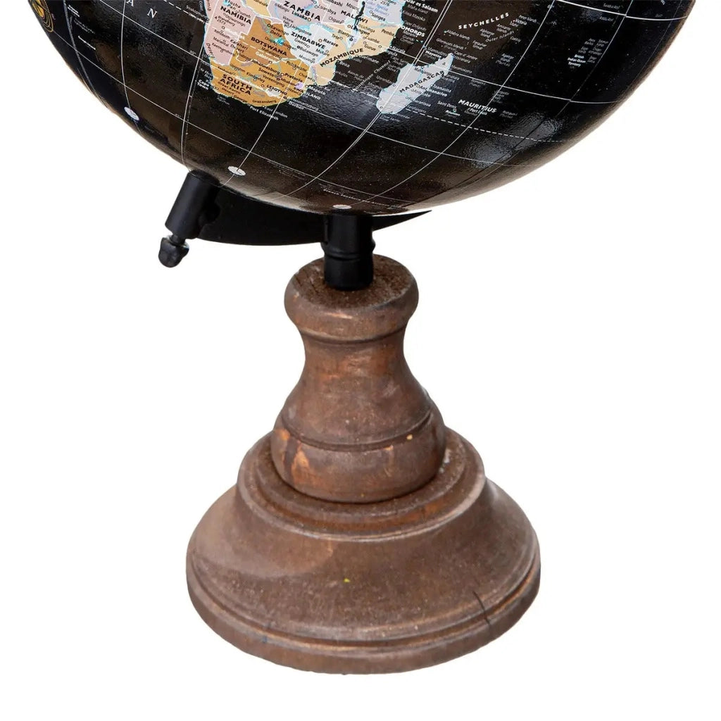 MAPPAMONDO DECORATIVO H32CM IN METALLO E LEGNO
