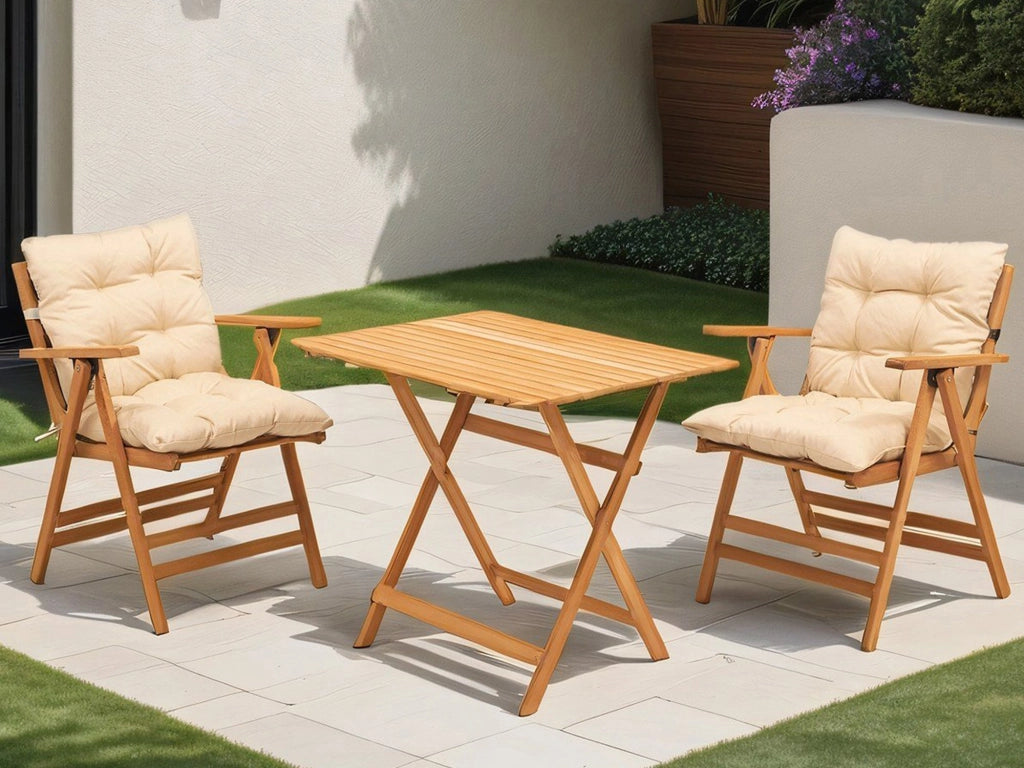 Roana, set Tavolo e Sedie 2 Posti, Marrone Crema