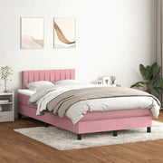 Letto a Molle con Materasso e LED Rosa 120x220 cm in Velluto 3317120