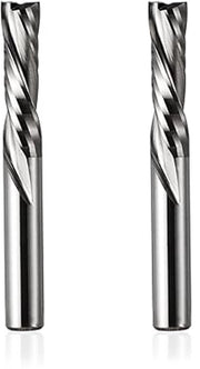 Spiraalfrees a doppia elica, 2 canali, taglio discendente, 1/8 pollice, 1/8 pollice testa, lunghezza di taglio 22 mm, frese a carburo di wolfram CNC, adatta per lavorazione del legno.