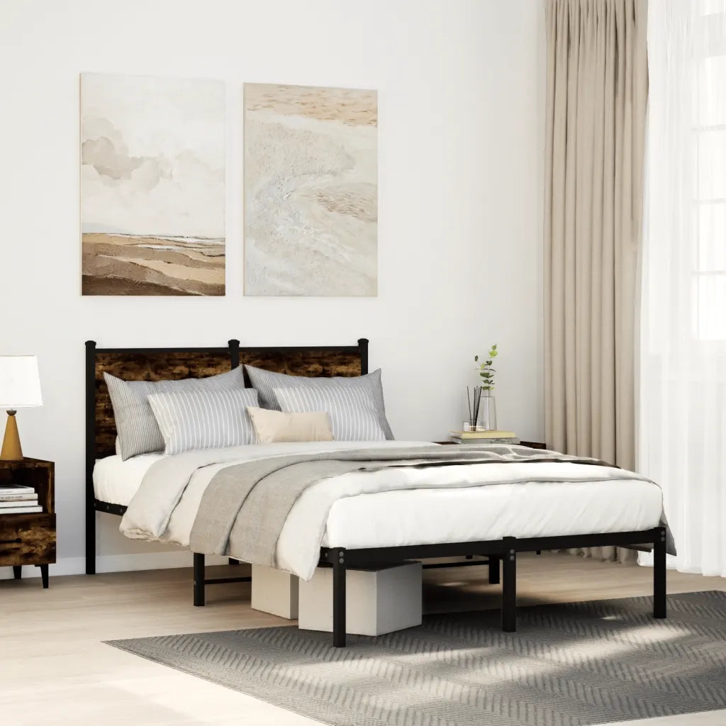 Giroletto senza Materaso in Metallo Rovere Fumo 120x200 cm 4007665