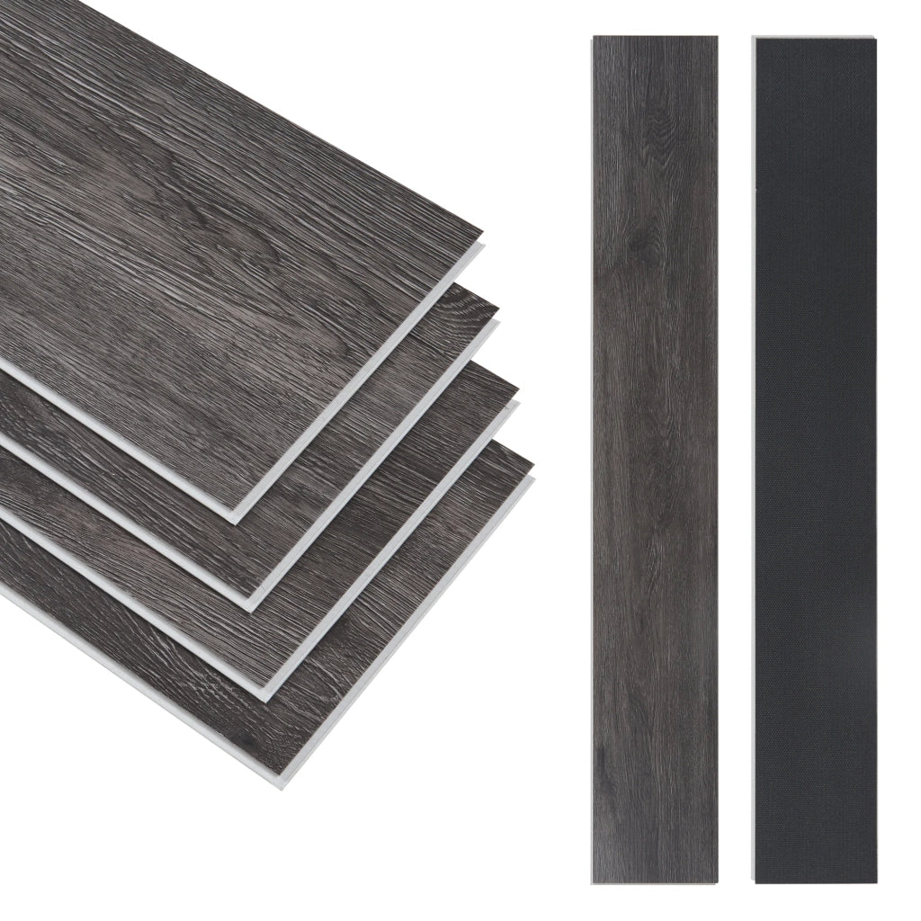 Confezione da 40 listoni in vinile SPC 8,784 m² 5 mm 122 x 18 cm effetto rovere scuro 03_0009887