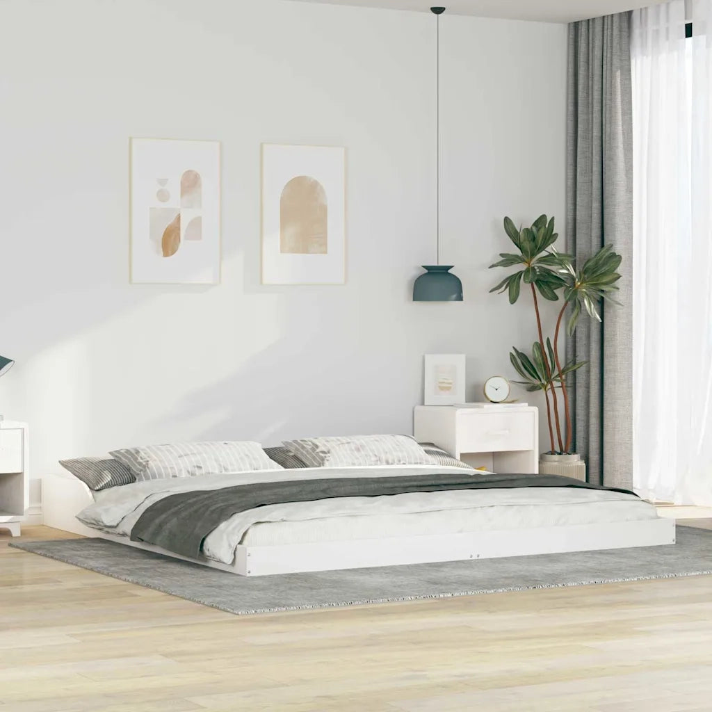 Struttura del letto Bianco 200 x 200 cm Pino massello