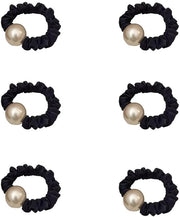 Set di elastici per capelli da 6 pezzi per donne, bende per capelli, movimento, accessori per capelli, perla, liscia, piccolo formato, cinture elastiche spesse, clip per capelli