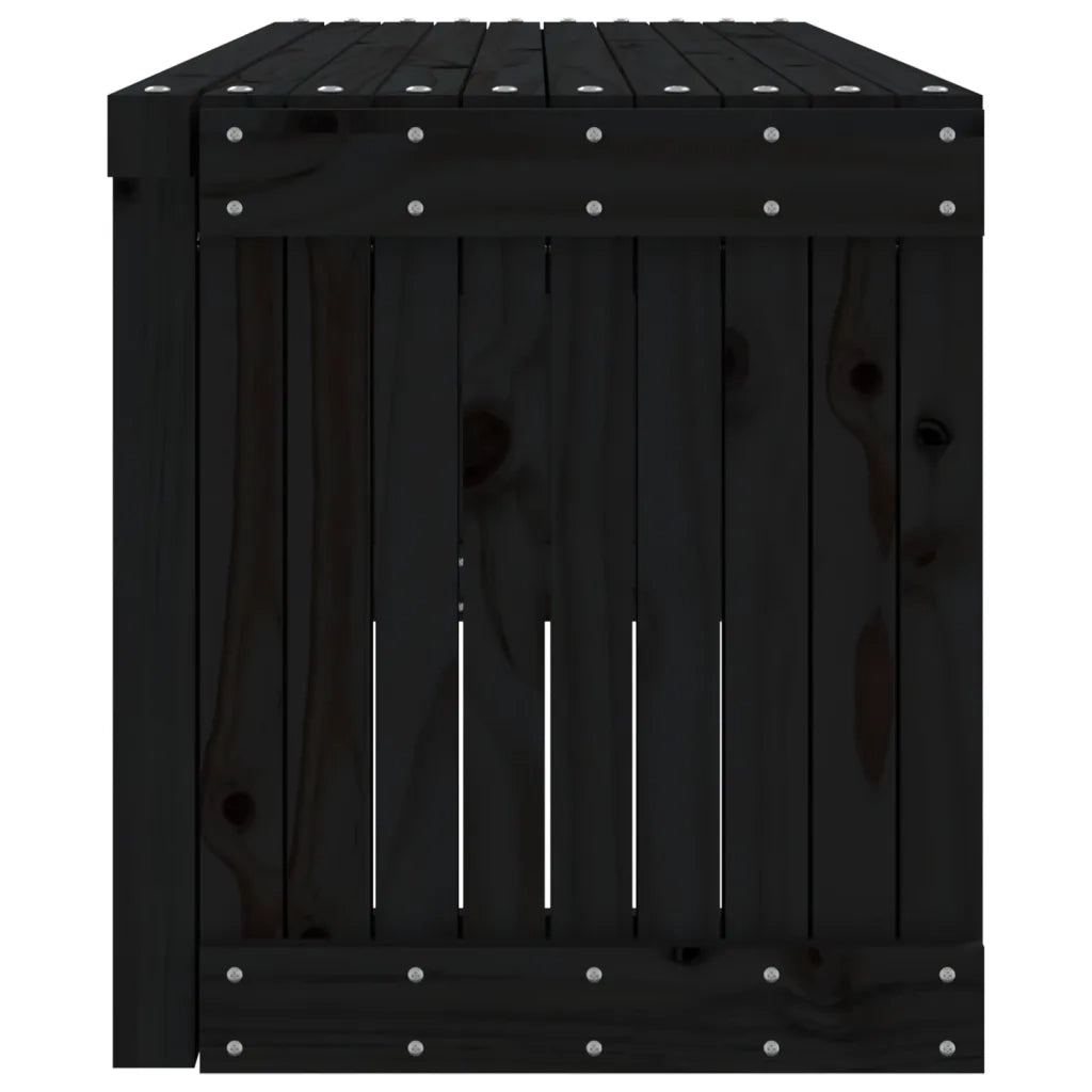 Panca Giardino Estensibile Nera 212,5x40,5x45cm Massello Pino 832527