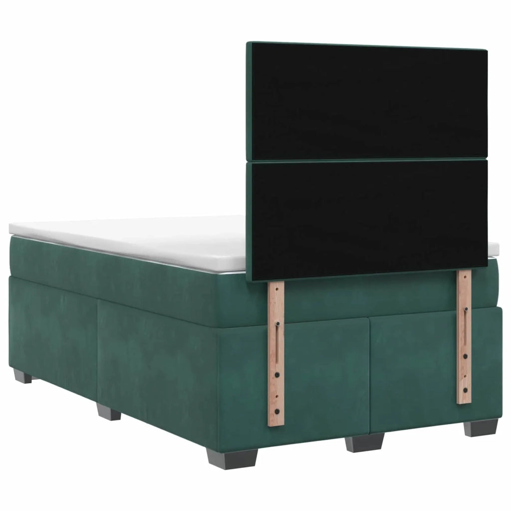 Letto box spring con materasso Verde Scuro 120 x 200 cm Velluto 3455093