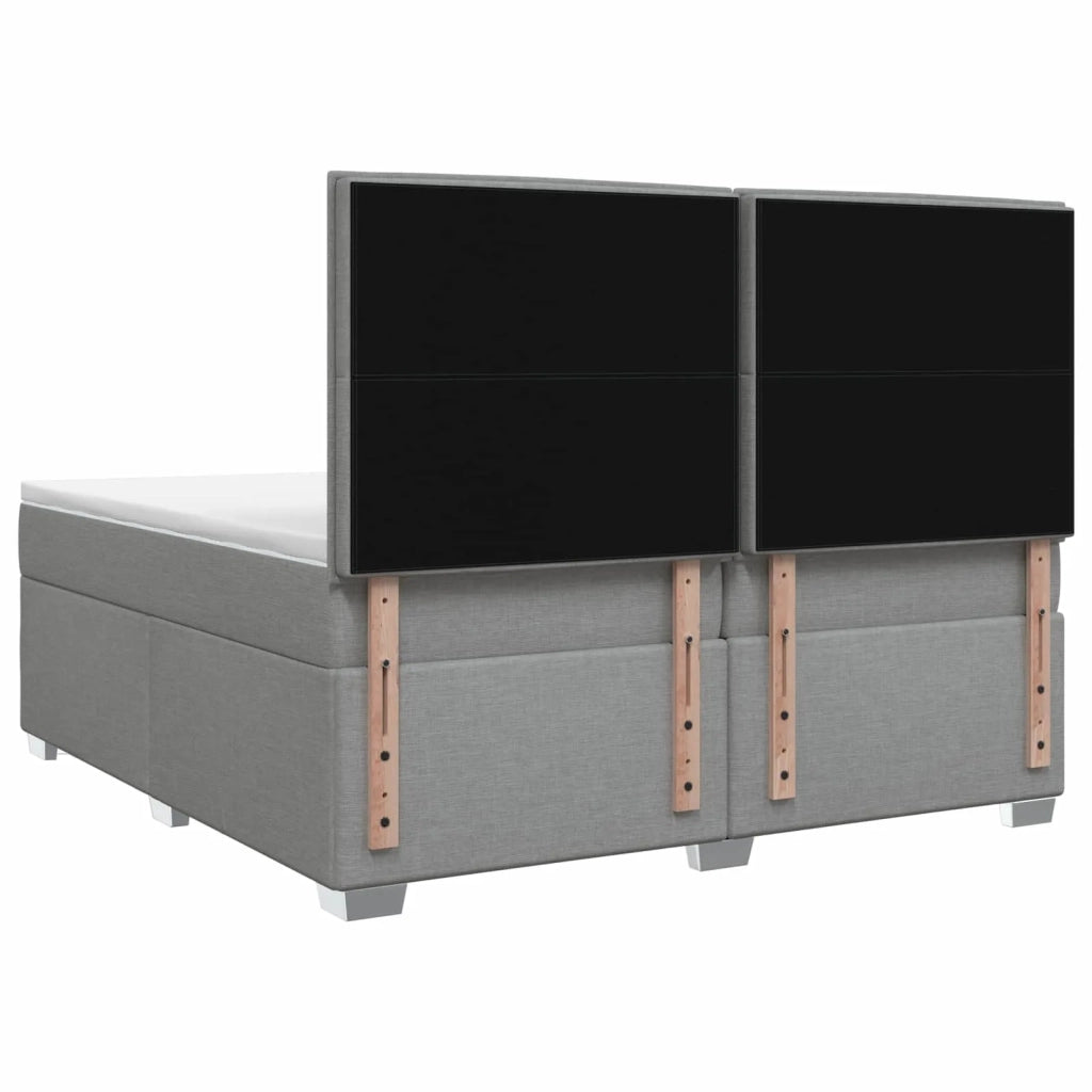 Letto box spring con materasso Grigio Chiaro 200 x 200 cm 3454943