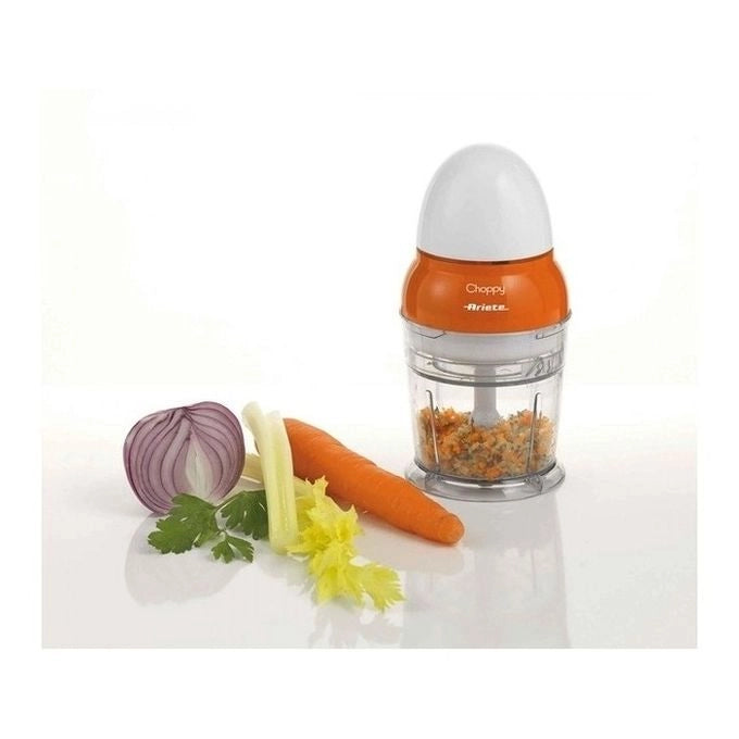 Ariete 1836 Choppy - Tritatutto con lame in Acciaio Inox - si avvia premendo il coperchio - 250 ml - 160 Watt - Arancione