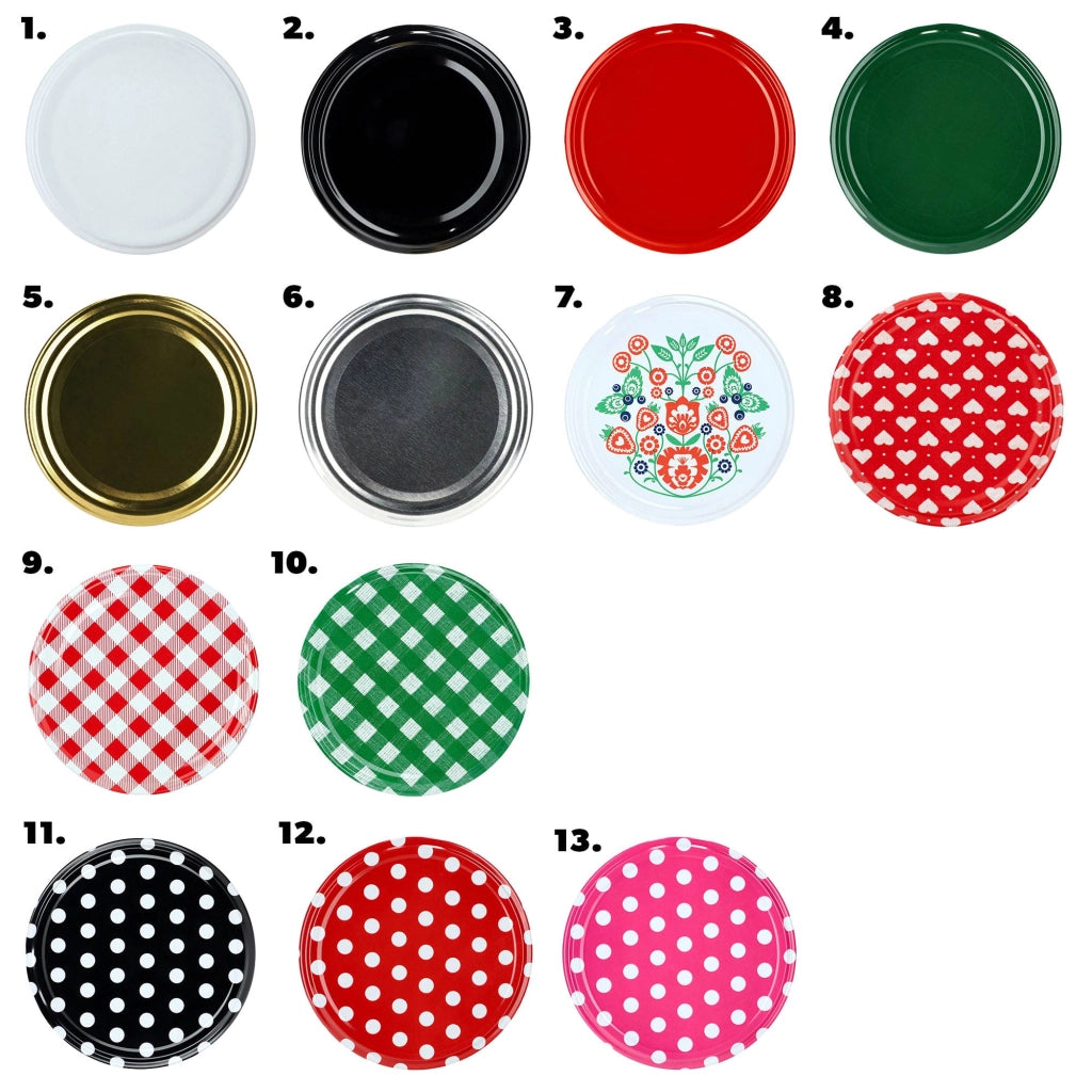 Barattoli per conserve KADAX Lerma 200ml 50 pezzi 66mm + coperchio "Piselli neri"