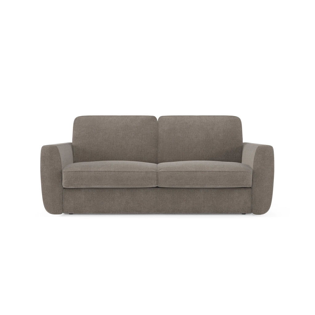 Leonida Divano letto sfoderabile e materasso H18 cm - vano portaguanciali in tessuto Smacchiabile T23 222 cm talpa