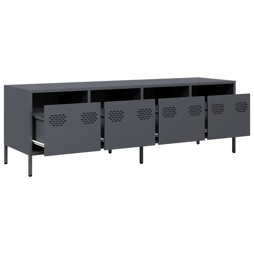 Mobile TV Antracite 135x39x43,5 cm Acciaio Laminato a Freddo 851306