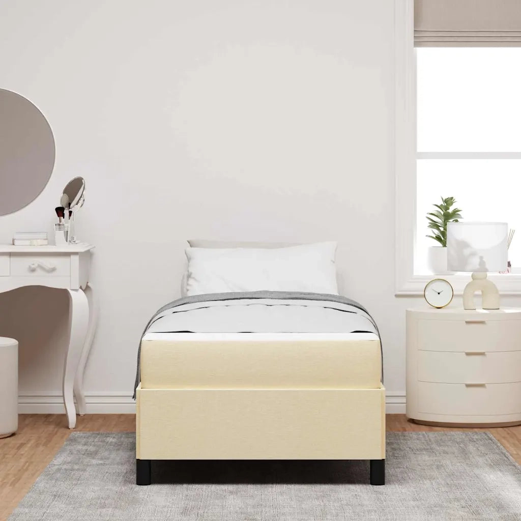 Letto a molle Crema 100 x 200 cm Tessuto