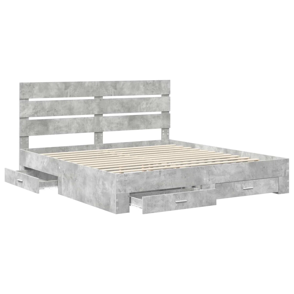 Struttura del letto con cassetto Grigio cemento 180 x 200 cm 3411946