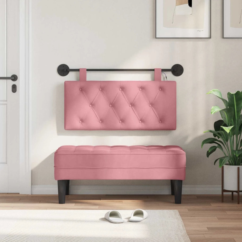 Testiera | Testata sospesa Con luce LED Rosa Velluto