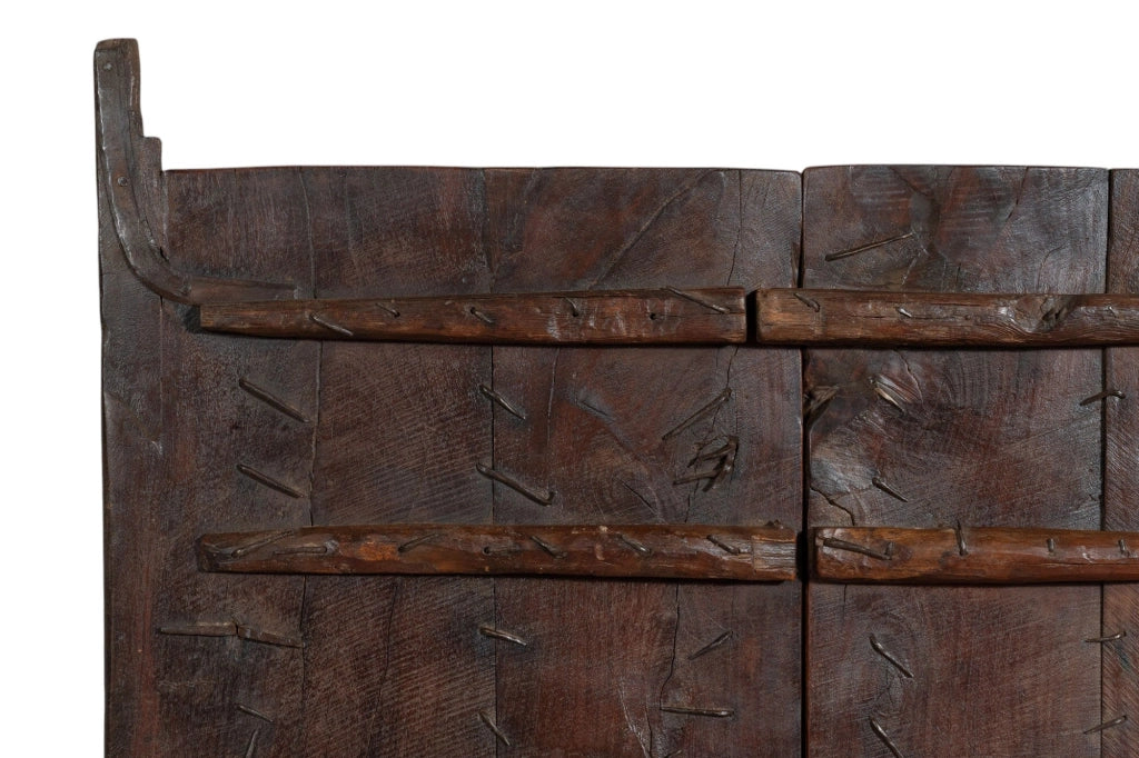 Biscottini Porta portone in legno massello e ferro da interno o da esterno vecchia e antica medievale scorrevole