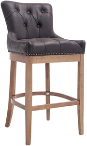 Sgabello Lakewood vera pelle antico-chiaro marrone