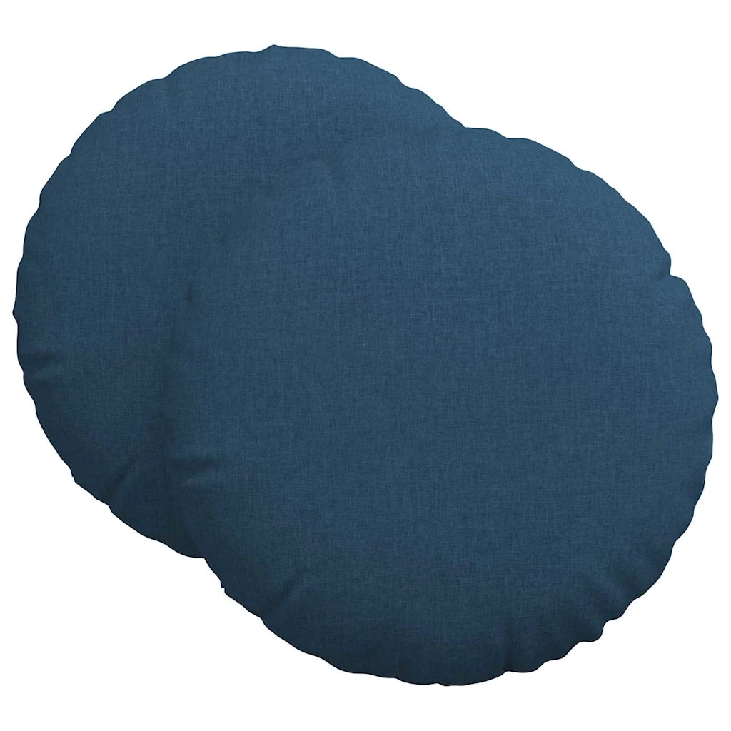 Cuscini per Seduta 2 pcs Blu Ø60 x 21 cm Tessuto 42014202