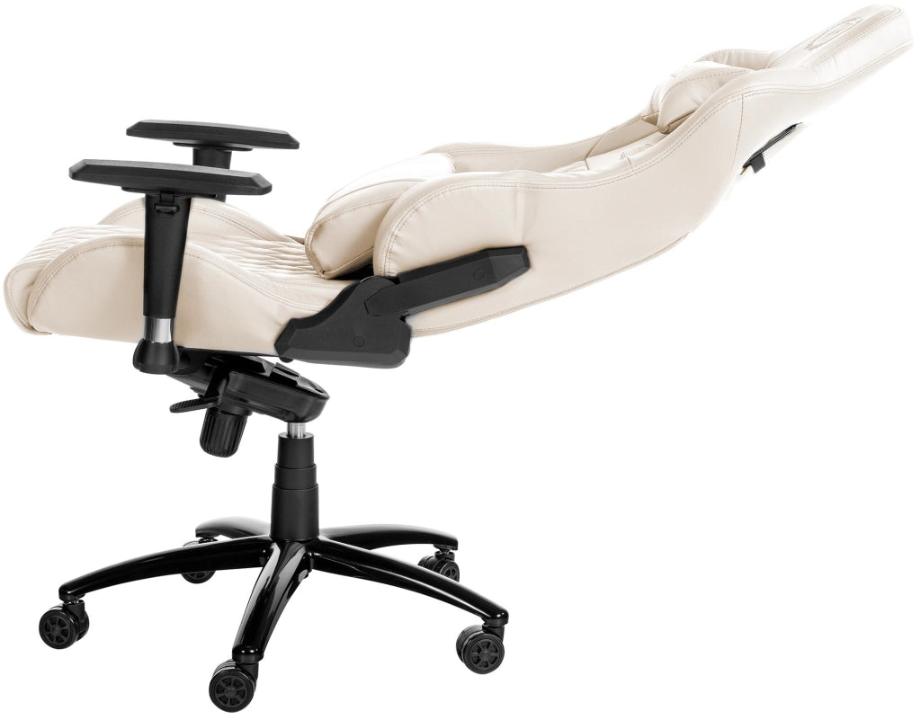 Sedia da ufficio Keren in pelle vera crema