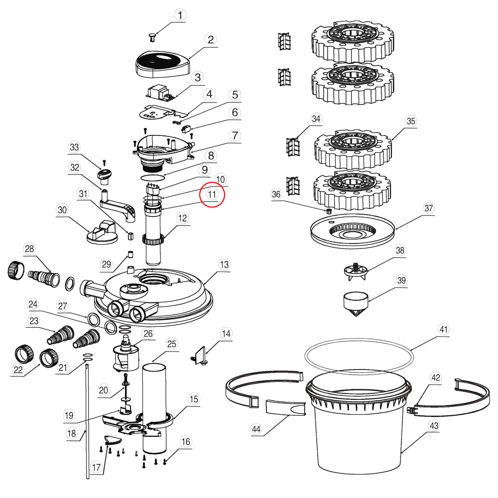 Pezzo di ricambio: tubo di vetro al quarzo per filtro a pressione per laghetti CPF-2500