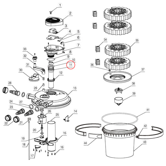 Pezzo di ricambio: tubo di vetro al quarzo per filtro a pressione per laghetti CPF-2500
