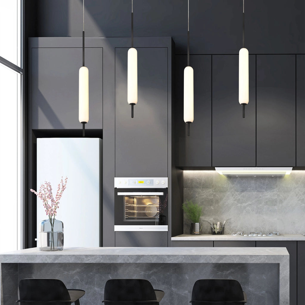 Lampada sospensione moderna nera ovale LED 10W Cumberland