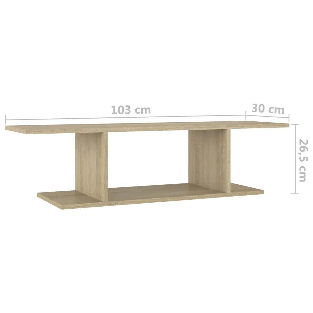 Mobile Porta TV a Parete Rovere Sonoma 103x30x26,5 cm 806983
