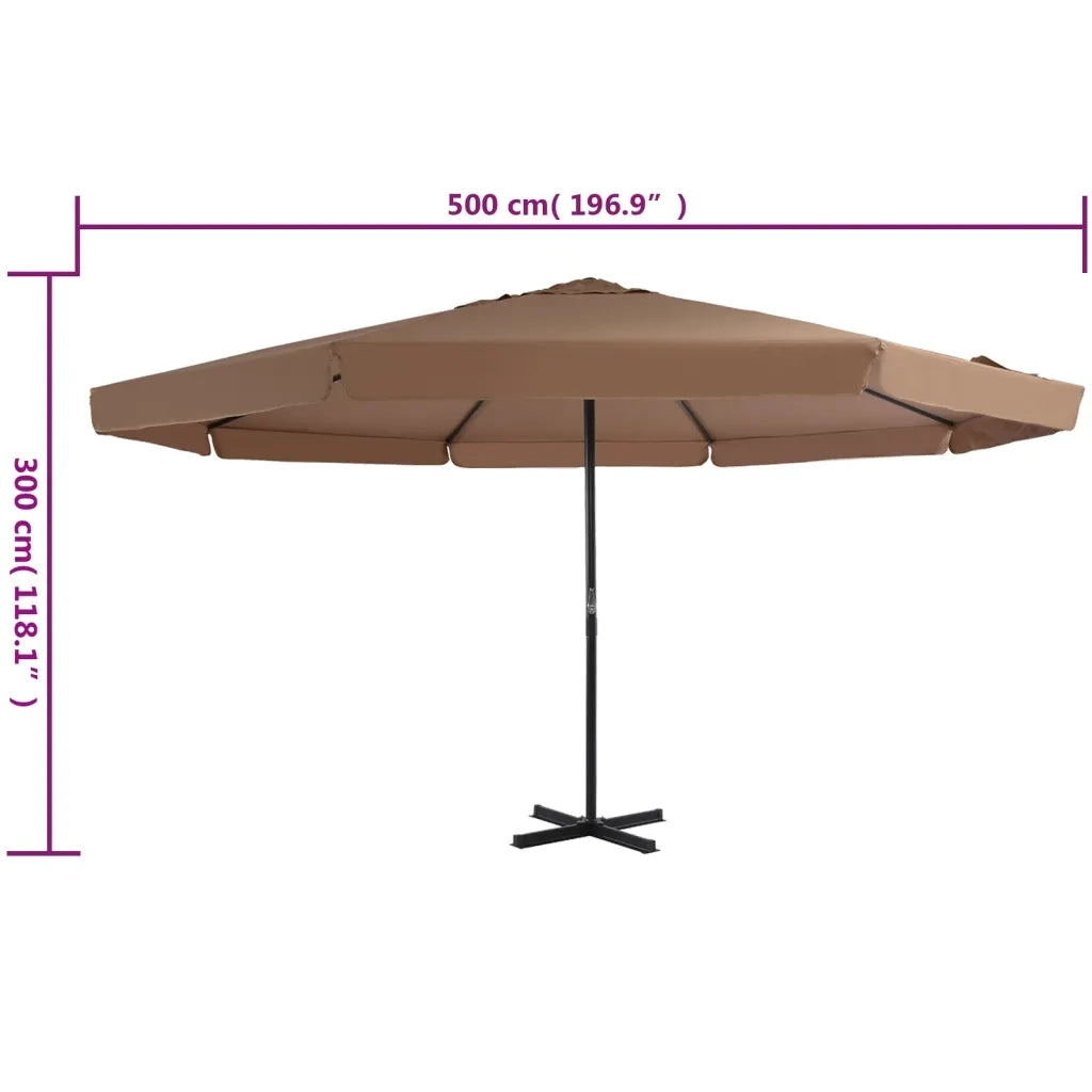 Ombrellone da Esterni con Palo in Alluminio 500 cm Grigio Talpa 44475
