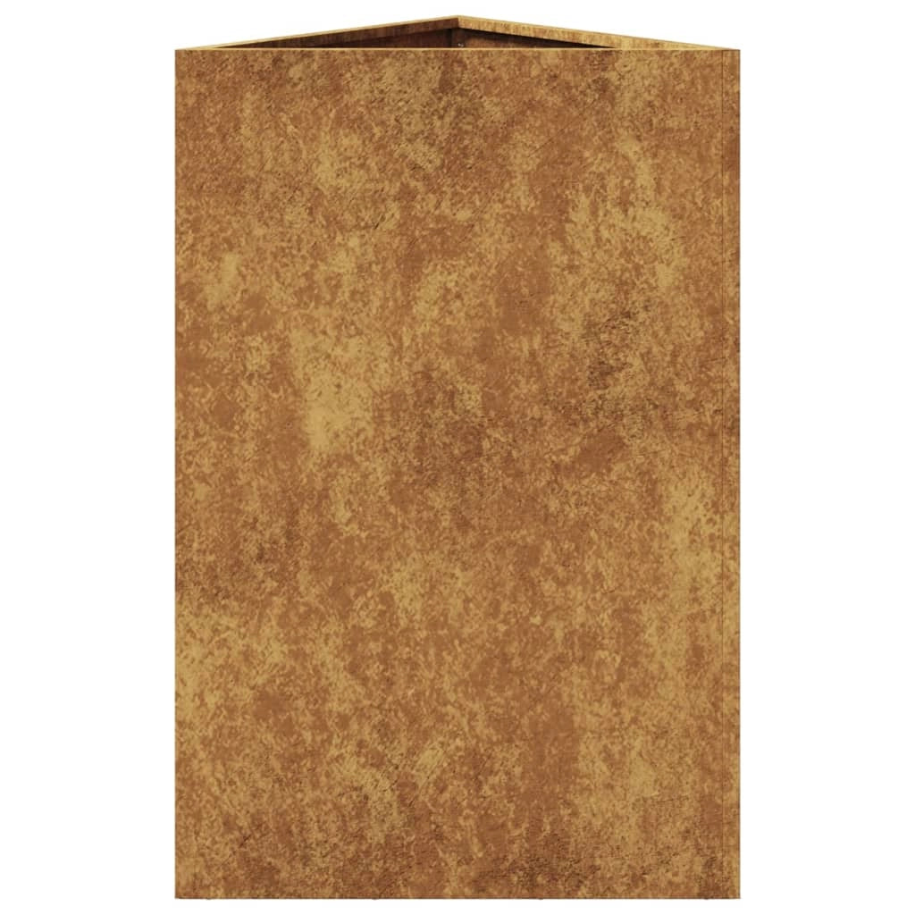 Fioriera rialzata per piante fiori giardino terrazze set da 2 triangolare 50 x 43 x 75 cm acciaio corten marrone 02_0039107
