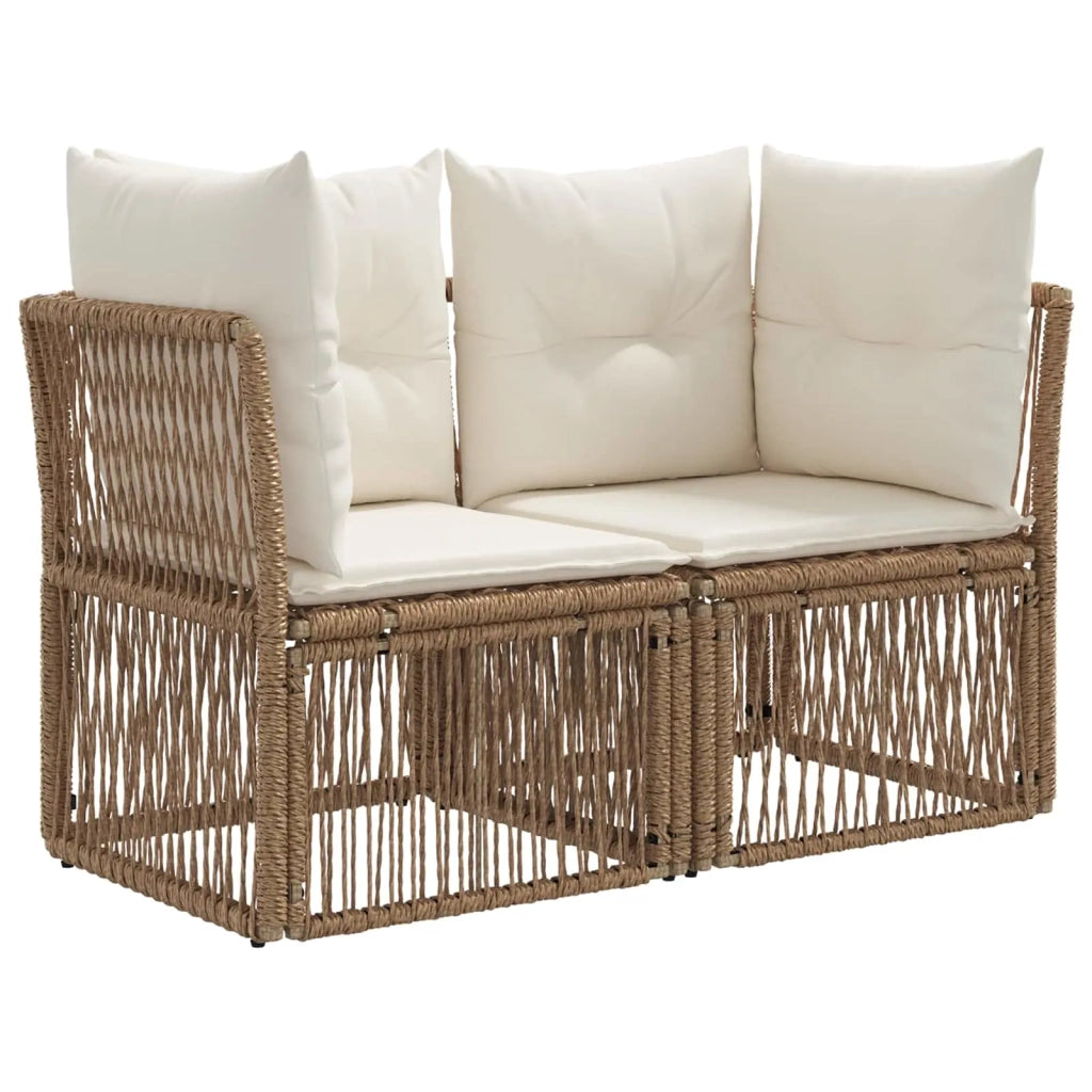 Set Divano da Giardino 10 pz Beige e Bianco Crema polyrattan 3437145