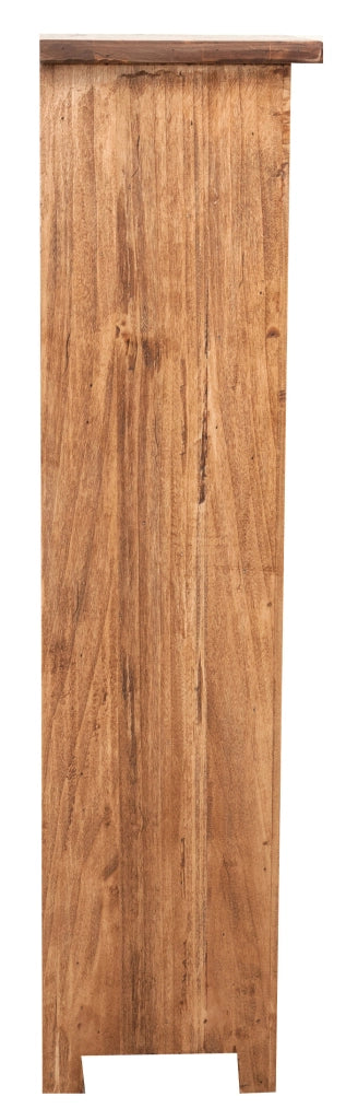 Biscottini Piccola libreria Country in legno massello di tiglio finitura naturale L40xPR25xH98 cm. Made in Italy