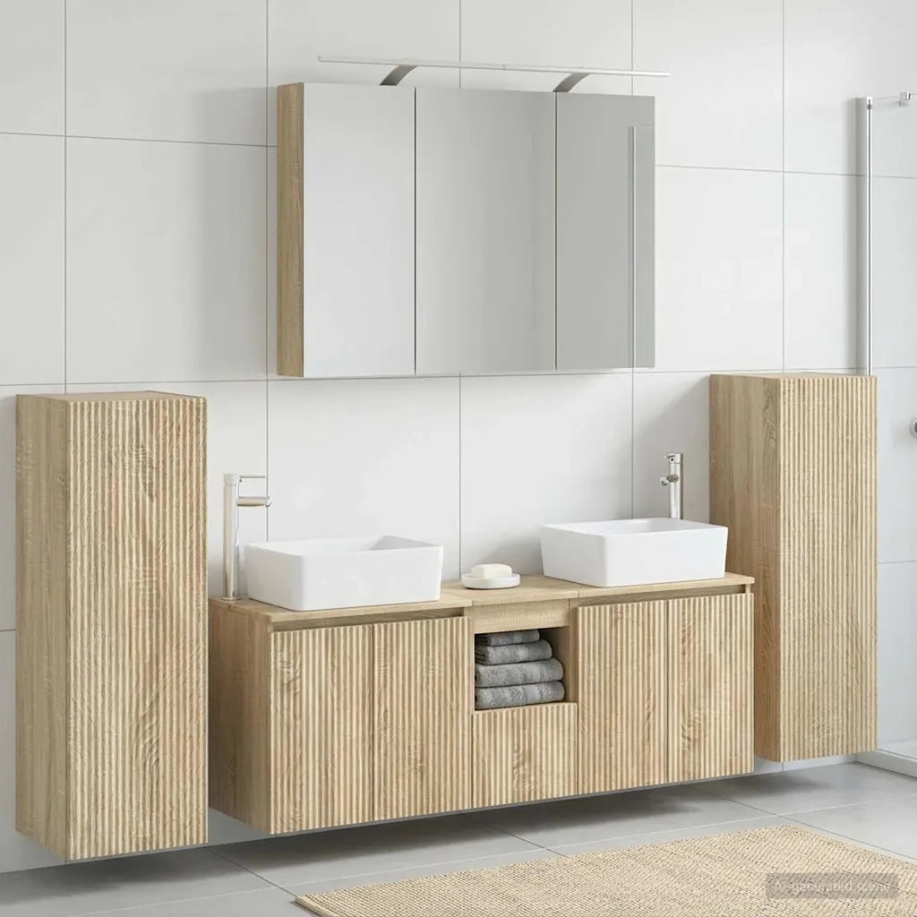 Set di mobili per il bagno 6 pcs Rovere Sonoma 3407161