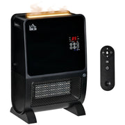 Stufa Elettrica 2in1 con Umidificatore, Luce LED 3 Colori, Timer e Telecomando, 33x21x49.5 cm, Nero
