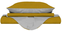Copripiumino Singolo con Sacco e Federe Doubleface Senape/Grigio Chiaro