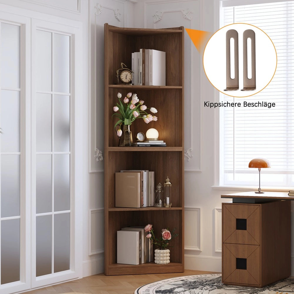 Libreria Angolare ¨C Xylo ¨C Noce, MDF, 55x32x180 cm