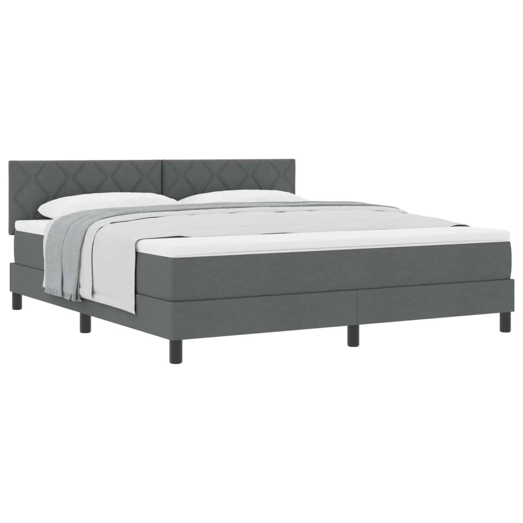 Letto a molle con testiera Grigio scuro 180 x 200 cm Tessuto 3338784