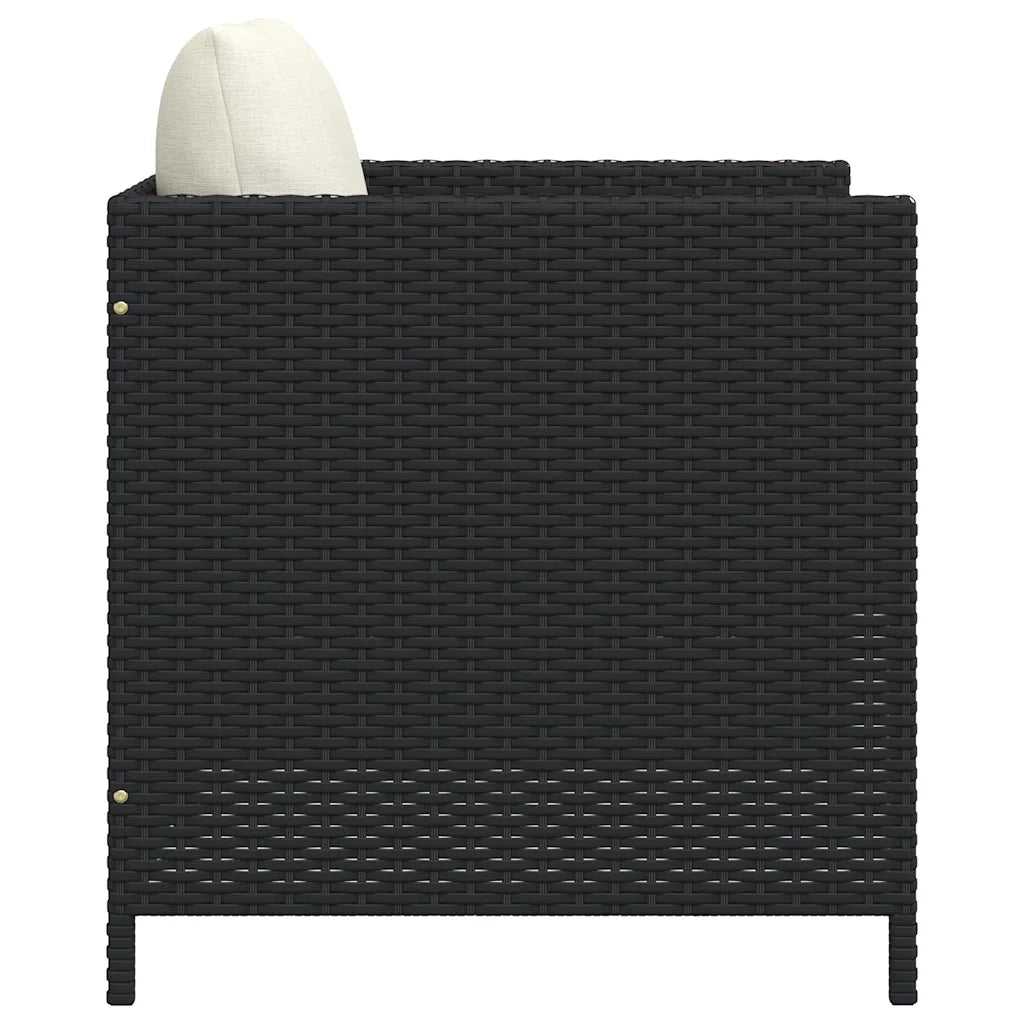 Poltrona da Giardino con Cuscini in Polyrattan Nero 313510