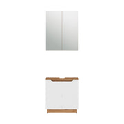Vicco Set di mobili da bagno Rovere/bianco a strisce 2 parti
