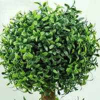 Set di 2 alberi artificiali 101,6 cm 3 boules di bosso topiario pianta finta verde PE con vaso interno ed esterno