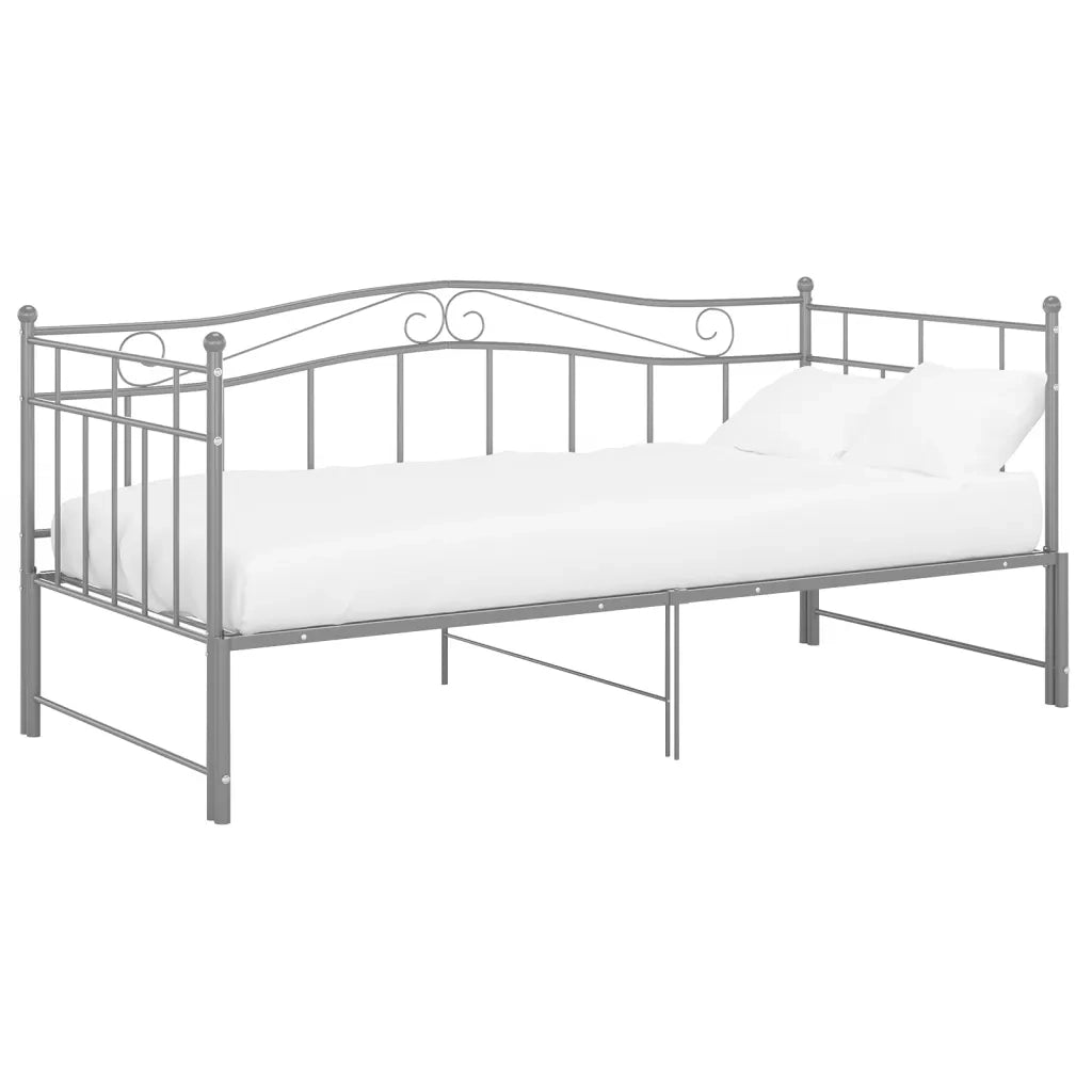 Telaio Divano Letto Estraibile Grigio in Metallo 90x200 cm