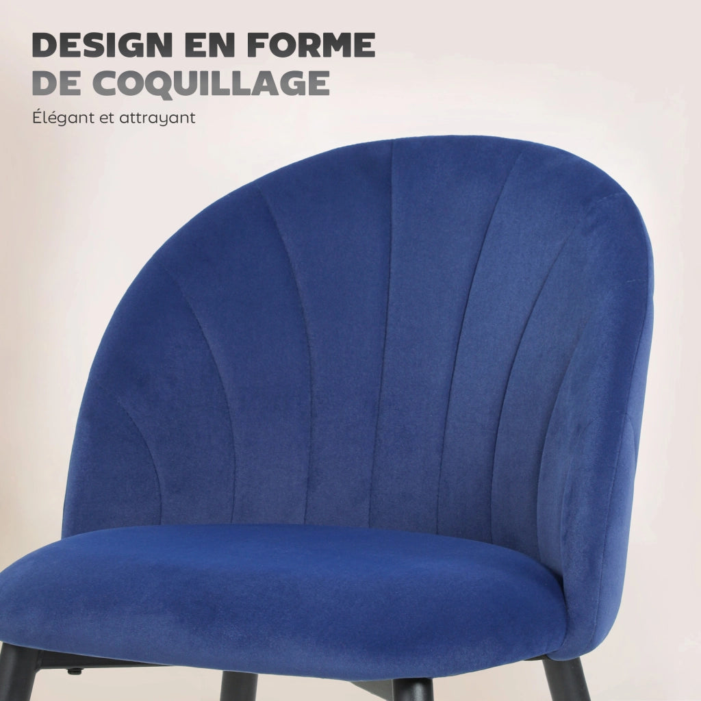Sedia da pranzo imbottita ¨C zephmum ¨C blu, acciaio, 52x55x79